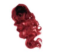 PACKOVE Peluca de Anime Estilo Lolita Flequillo Peluca Lacia de Mujer Color Rojo Capucha de Pelo Rizado para Cosplay