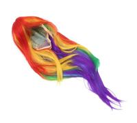 PACKOVE Peluca Larga Sintética Degradada para Cosplay, Fibra Resistente al Calor, Color Arcoíris, Tamaño 70 Cm, Peluca para Mujer, Adecuado para Fiestas y Actuaciones de Disfraces