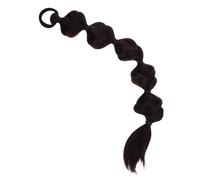 PACKOVE Peluca Trenzada de Sintética con Coleta Doble para Mujer y Niña Color Marrón Oscuro con Liga para Fácil Colocación y Cómodo para Diario