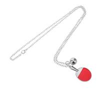 PACKOVE Pingpong Racket Pendant Necklace Sports Charm Jewelry Table Tennis Necklace For Fans Daily Wear