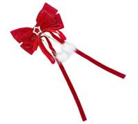PACKOVE Pinza Atractivo Metal y Rojo Cabello Tejido Lazo de Grande Accesorio Elegante para Mujeres y Niñas en Fiestas y Eventos Sociales