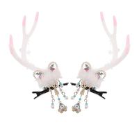 PACKOVE Pinzas Pelo Forma de Cuerno de Reno Navideño Orejas de Ciervo Pequeñas Accesorios Pelo de Cuerno de Animal para Niñas Pasadores Navideños para Cosplay y Fotos