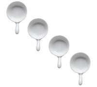 PACKOVE Platos de Cerámica para Aperitivos con Asa, 4 Unidades en Color, Mini Tazones para Salsa y Condimentos, Porta Aperitivos para Cocina y Comedor, Aptos para Lavavajillas, Uso