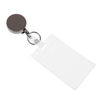 PACKOVE Porta Tarjetas de Crédito y Credencial Metálico con Carrete Retráctil, Compacto y Resistente para Oficina, Funda Vertical de Pvc