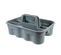 PACKOVE Portaherramientas de Limpieza de Plástico Resistente Asas, Organizador Multifuncional para Uso Doméstico y Comercial, Caja para Almacenar Productos de Limpieza y Utensilios