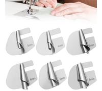 PACKOVE Prensatelas para Máquina de Coser 6 Piezas Rodillo para Dobladillo Tamaños 3-8, Accesorio para Telas Delicadas y Resistentes en Costura