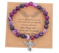 PACKOVE Pulsera de Cuentas de Seleccionada para Duelo y con Tarjeta de Íntima Accesorio Versátil para Ceremonia Memorial y Diario de Duelo para Pérdida Querido