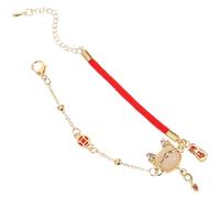 PACKOVE Pulsera de Hilo Rojo Trenzado para Mujer Año del Dragón Amuleto de Protección y Suerte Joyería Ligera y Ajustable para Moda y Destino
