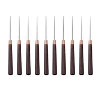PACKOVE Punzones de Costura para Cuero 10 Piezas Mango de Madera Fina, Herramienta de Punzón Manual para Diy, Artesanía en Cuero, Perforador Preciso para Reparación y Elaboración