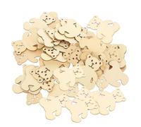 PACKOVE Recortes de Madera de Osos sin Pintar 24 Piezas para Manualidades Diy, Virutas de Madera Suaves y Seguras, Adornos Artesanales para Decoración Otoñal y Proyectos Creativos