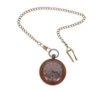 PACKOVE Reloj de Bolsillo de Madera Vintage con Cadena Reloj Colgante Portátil para Decoración y Retro Nogal Durable y Práctico