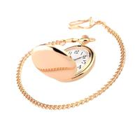 PACKOVE Reloj de Bolsillo Vintage Cadena y Diseño Concha, Aleación Resistente, Doble Cara Pulida, para Hombres y Mujeres, Uso Diario y Obsequio, Color Rosa Dorado