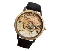 PACKOVE Reloj Unisex de Lona Caja de Aleación de Zinc y Esfera Patrón de Mapa, Resistente para Deporte y Fiesta, Diseño Casual para Hombres y Mujeres