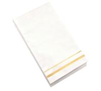 PACKOVE Servilletas de Papel Ribete Dorado 100 Unidades Suaves y Absorbentes para Bodas Cenas Fiestas Banquetes y Eventos Obsequios