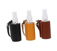 PACKOVE Set de 3 Botellas de Viaje con Llavero y Soporte de Pu para Perfume y Champú, Fácil de Llevar y Capacidad de 60ml para Salidas al Aire Libre