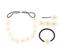 PACKOVE Set De 4 Accesorios Cabello Flores De Margarita, Diadema Floral y Pinzas Pequeñas, Ligera y Cómoda Para Mujer, Adecuado Para Fiestas y Bodas