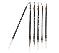 PACKOVE Set de 6 Pinceles de Caligrafía Pelo de Comadreja, Variedad Profesional, Punta Artesanal y Mango de Madera para Estudiantes y Principiantes en Dibujo y Escritura