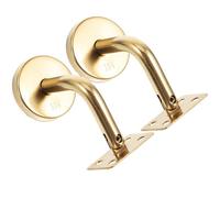 PACKOVE Soporte Pasamanos 2 Unidades de Acero Inoxidable Dorado Resistente Oxidación y Estable Diseño de Lámina Plana para Escaleras Interiores