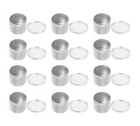 PACKOVE Tarro de aluminio de 100 ml, 12 unidades, rellenable, a prueba de fugas, boca ancha, con tapa transparente, para mascarillas faciales y uso diario