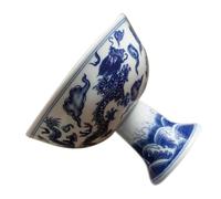 PACKOVE Taza de Té China de Cerámica Diseño de Dragón Azul y Blanco Taza de Té Casera de Estilo Antiguo para Oficina y Hogar 1 Unidad