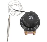 PACKOVE Termostato Eléctrico Ajustable Ac16a 30-110°c con Tapa Negra para Horno, Freidora de Aire y Calentador de Agua, Incluye Tornillos y Terminales, Control Preciso de Temperatura