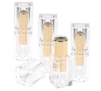 PACKOVE Tubo De Lápiz Labial Casero Transparente 4 Piezas Cuadrado Recargable Para Maquillaje Bricolaje y Bálsamo Labial Tapa Segura Para Uso Personal