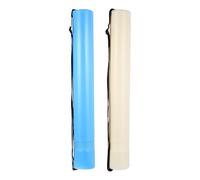 PACKOVE Tubo Extensible de Plástico para Pósteres y Documentos 2 Unidades con Correa Ajustable Blanco y Azul, Almacenamiento Portátil Resistente para Obras de Arte y Planos, Uso Artístico