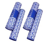 PACKOVE Tubo Porta Carteles de Papel Telescópico 2 Unidades, Estuche Ajustable para Almacenamiento y Transporte de Dibujos y Obras de Arte, Diseño Decorativo Porcelana Azul, Pequeño