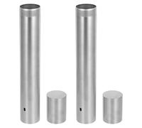 PACKOVE Tubo Porta Documentos de Acero Inoxidable Resistente al Agua para Diplomas y Carteles, Cilíndrico, Minimalista, Adecuado para Viajes y Uso al Aire Libre, Pack de 2 Unidades