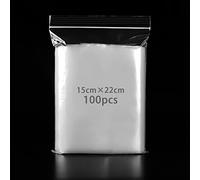 Packra - 100 bolsas transparentes con cremallera, 15 x 22 cm, bolsas de plástico retráctiles, espesantes y duraderas, almacenamiento para la cocina, embalaje de joyas