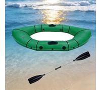 Packraft Kayak Hinchable PVC Ultra Ligero - Barco Inflable 1 Persona, Hinchado Rápido, Compacto para Bicicleta Y Senderismo, para Pesca Y Aguas Tranquilas(Green)
