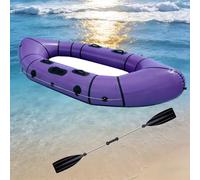 Packraft Kayak Hinchable PVC Ultra Ligero - Barco Inflable 1 Persona, Hinchado Rápido, Compacto para Bicicleta Y Senderismo, para Pesca Y Aguas Tranquilas(Purple)