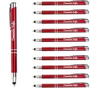 Packs 200 bolígrafos PERSONALIZADOS con texto o nombre | Color rojo y puntero para dispositivos móviles | Grabado a láser | Lote bolígrafos publicitarios y merchandising, eventos: comuniones, bodas...
