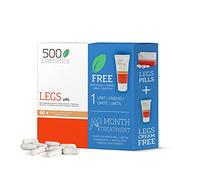 Packs 500Cosmetics Legs: Pastillas + Crema naturales para Prevenir y Aliviar las Varices - Mejora la Circulación Sanguínea y Reduce el Hinchazón