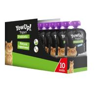 Packs de 10 Yogur para Gatos - Puede ser de Hair&Skin Salmón, LCASEI Pavo o Natural- Sin Lactosa - 85 gr x 10 = 850 gr - ANIMALUJOS (Pack de 10 Unidades, Natural)