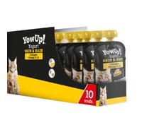 Packs de 10 Yogur para Gatos - Puede ser de Hair&Skin Salmón, LCASEI Pavo o Natural- Sin Lactosa - 85 gr x 10 = 850 gr - ANIMALUJOS (Pack de 10 Unidades, Hair&Skin Salmón)