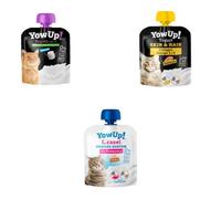 Packs de 3 Yogur para Gatos - Puede ser de Hair&Skin Salmón, LCASEI Pavo, Natural o Mix - Sin Aditivos - 85 gr x 3 = 255 gr - ANIMALUJOS (Pack 3 Yogures, Mix 1 Natural, 1 Salmón y 1 Lcasei)