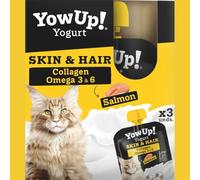 Packs de 3 Yogur para Gatos - Puede ser de Hair&Skin Salmón, LCASEI Pavo, Natural o Mix - Sin Aditivos - 85 gr x 3 = 255 gr - ANIMALUJOS (Pack 3 Yogures, Hair&Skin Salmón)