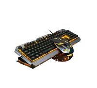 Packs de Teclado y Mouse,Teclados para Juegos,ratón combinado con retroiluminación arco iris,teclado LED 3200 dpi para juegos,teclado de ordenador con cambio de color,panel de metal blanco para Prime