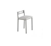 MOMMA HOME Taburetes Altos de Cocina - Pack 4 Taburetes de Cocina, Banquetas, Taburete Bar, Material Metal/Ecopiel, Color Plata/Rojo, Modelo MOLI, Medidas 34x34x65cm