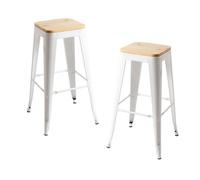 Packs Taburetes Altos - Pack 2 Taburetes Torix Madera Natural - Blanco