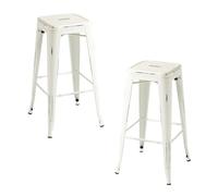 Packs Taburetes Altos - Pack 2 Taburetes Torix Vintage - Blanco vintage