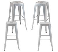 Packs Taburetes Altos - Pack 4 Taburetes Torix Altos - Gris metalizado