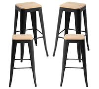 Packs Taburetes Altos - Pack 4 Taburetes Torix Madera Natural - Negro