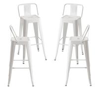 Packs Taburetes Altos - Pack 4 Taburetes Torix Respaldo - Blanco