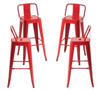 Packs Taburetes Altos - Pack 4 Taburetes Torix Respaldo - Rojo