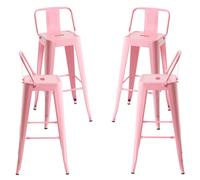 Packs Taburetes Altos - Pack 4 Taburetes Torix Respaldo - Rosa