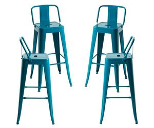 Packs Taburetes Altos - Pack 4 Taburetes Torix Respaldo - Verde azulado
