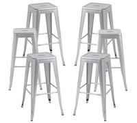 Packs Taburetes Altos - Pack 6 Taburetes Torix Altos - Gris metalizado