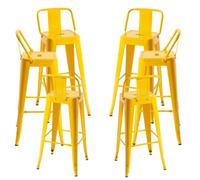Packs Taburetes Altos - Pack 6 Taburetes Torix Respaldo - Amarillo